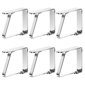Newaner 6 pièces Grandes Pince Nappe Inoxydable, Attache Nappe Flexibles et Mobiles, Pinces Nappe de Table Exterieur pour 0-5