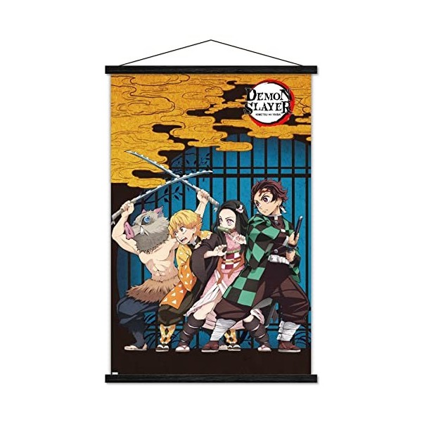 Trends International Demon Slayer – Poster mural de groupe 56,8 x 86,4 cm, impression de qualité supérieure et ensemble de cr