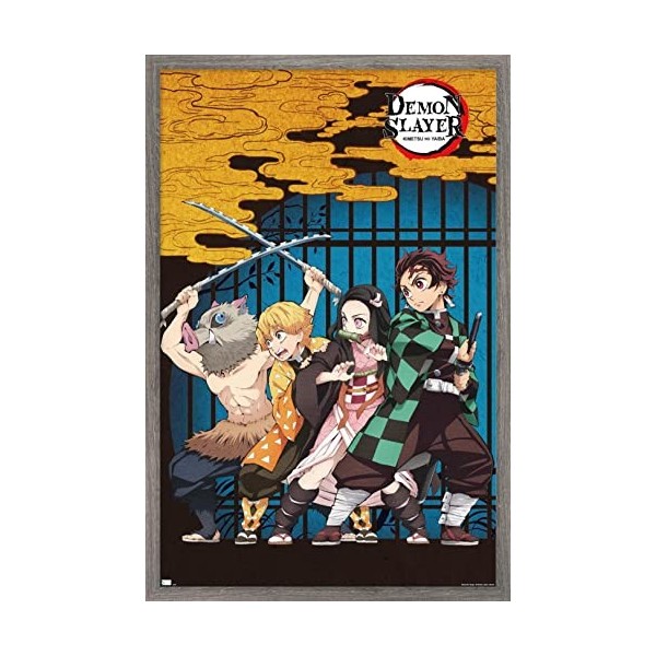 Trends International Demon Slayer – Poster mural de groupe 56,8 x 86,4 cm, impression de qualité supérieure et ensemble de cr