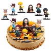 Figurine Gâteau Topper, 6 Pièces Démon Slayer Cake Topper, Dessin animé gâteau décorations pour les Fans dAnime, Figurines D