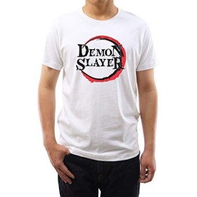 GMYG Demon Slayer Anime Tanjirou Nezuko Japonais Manga Logo Graphique 100% Coton Premium Imprimé à Manches Courtes Hommes/Fem