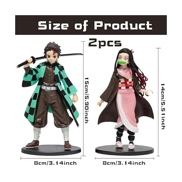 2 Pièces Figurines de Dessin Animé,Anime Figurine,Cupcake Topper,Personnage animé,Modèle de Personnage animé, Mini Figurines,