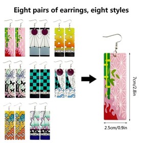 Boucles Doreilles Anime 8 Paires, Boucles Doreilles en Acrylique, Boucles doreilles Cosplay Anime, Boucles Doreilles pour