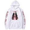 WINKEEY Femme Sweat à Capuche Animé Japonais Pull Chaud Imprimé Nezuko Shinobu pour Les Fans, 1 Noir Nezuko Papillon 4XL