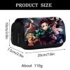 PIIMNT Trousse Demon Slayer, Anime Trousse Scolaire, Demon Slayer Pencil Case Sac à Stylos à Double Fermeture Eclair Grande T