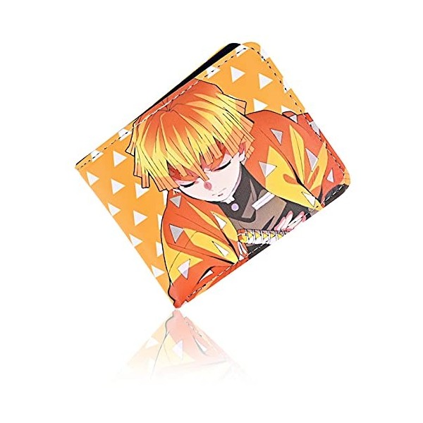 Roffatide Anime Demon Slayer Kamado Nezuko Portefeuilles en Cuir Artificiel Mince Portefeuille À Deux Volets Portefeuille À U