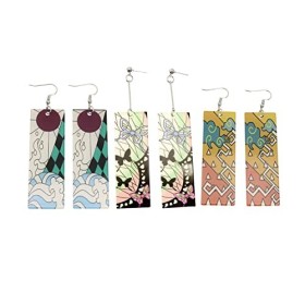 Kamado Tanjirou Boucles doreilles Hanafuda série Demon Slayer Kimetsu no Yaiba