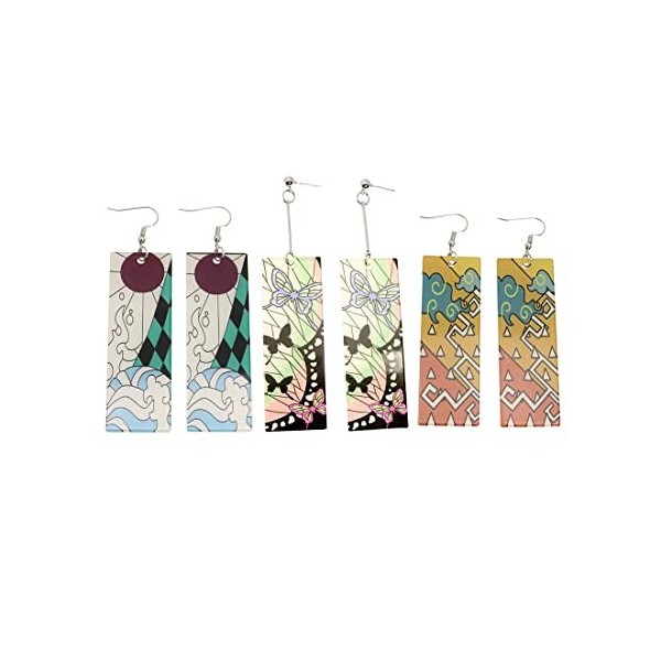 Kamado Tanjirou Boucles doreilles Hanafuda série Demon Slayer Kimetsu no Yaiba