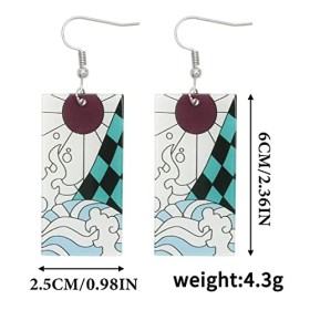 Kamado Tanjirou Boucles doreilles Hanafuda série Demon Slayer Kimetsu no Yaiba