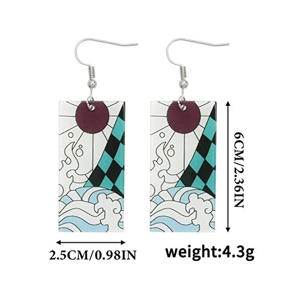 Kamado Tanjirou Boucles doreilles Hanafuda série Demon Slayer Kimetsu no Yaiba