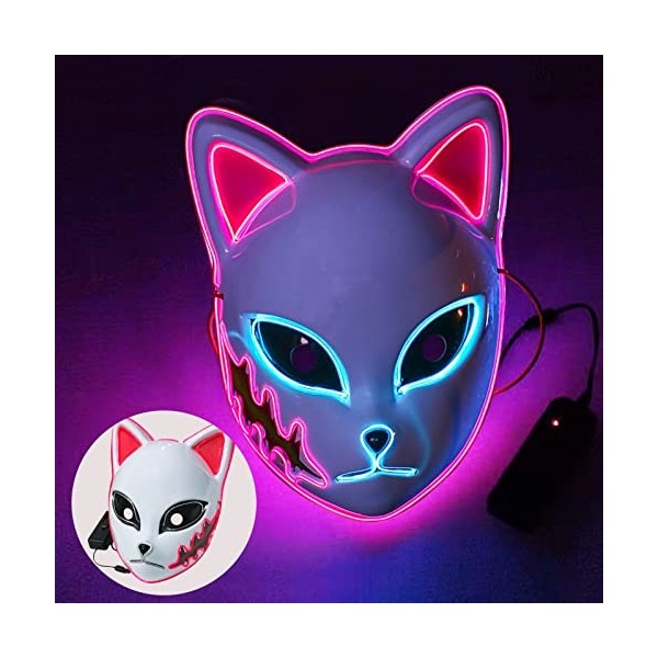 Hirsrian Demon Slayer Mask, Masque dHalloween pour Enfants, Masque de Mascarade Cosplay Carnaval Pâques Fête de Noël Masque 
