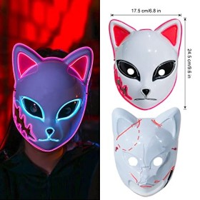 Hirsrian Demon Slayer Mask, Masque dHalloween pour Enfants, Masque de Mascarade Cosplay Carnaval Pâques Fête de Noël Masque 