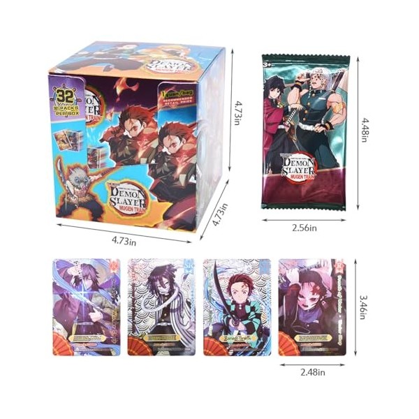 CBOSNF 180pcs De-Mon-Slayer TCG Cards Animé Cartes à Collectionner Cartes à Jouer de Dessin Animé Cartoon Trading Card Box An