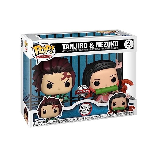 Funko Demon Slayer: Kimetsu no Yaiba Pack 2 Pop! Animation Vinyl Figurines Tanjiro & Nezuko cm