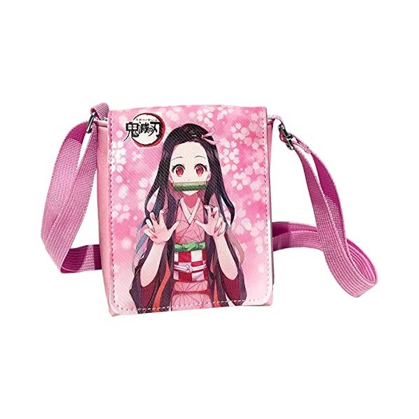 wopin Kamado Nezuko Sacs bandoulière,ZHULIA Demon Slayer Sacs De Messager,Sac à BandoulièRe pour Tueur De DéMons Kamado Tanji