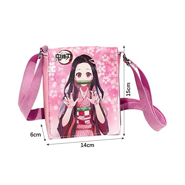 wopin Kamado Nezuko Sacs bandoulière,ZHULIA Demon Slayer Sacs De Messager,Sac à BandoulièRe pour Tueur De DéMons Kamado Tanji