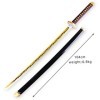 IXIM Epee en Demon Slayer Katana 104cm/41in Samurai Ninja Wooden Sword Arme pour Kamado Tanjiro Sabre, Enfants Replique Epee 