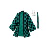 Taeyue Anime Demon Slayer Kamado Tanjirou Cosplay Costume Kimetsu no Yaiba Halloween Carnaval Cosplay Manteau Kimono Veste Ho