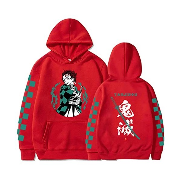 zhedu Anime Demon Slayer Hoodie Hommes Et Femmes Imprimer Pulls Harajuku Sweats À Manches Longues Lâche Streetwear À Capuche 