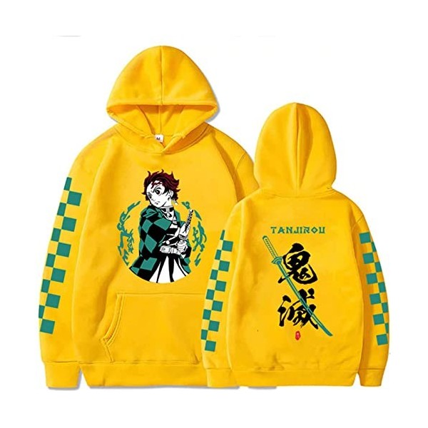zhedu Anime Demon Slayer Hoodie Hommes Et Femmes Imprimer Pulls Harajuku Sweats À Manches Longues Lâche Streetwear À Capuche 