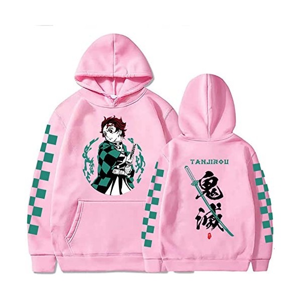 zhedu Anime Demon Slayer Hoodie Hommes Et Femmes Imprimer Pulls Harajuku Sweats À Manches Longues Lâche Streetwear À Capuche 