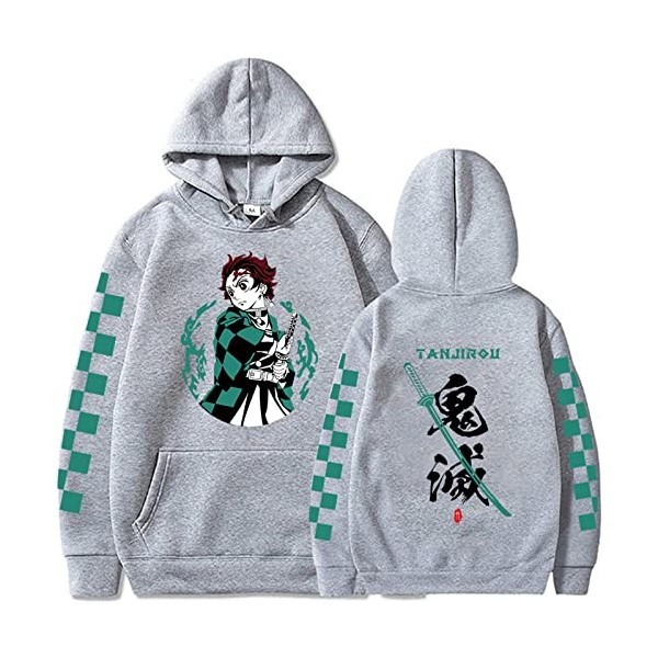 zhedu Anime Demon Slayer Hoodie Hommes Et Femmes Imprimer Pulls Harajuku Sweats À Manches Longues Lâche Streetwear À Capuche 