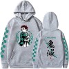 zhedu Anime Demon Slayer Hoodie Hommes Et Femmes Imprimer Pulls Harajuku Sweats À Manches Longues Lâche Streetwear À Capuche 