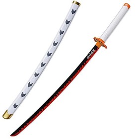 KELEBUE 104cm/80cm, Demon Slayer Cosplay, Rengoku Kyoujurou, Fait Main, Katana, Fans DAnime, Bois Exquis, éPéEs, Objets De C