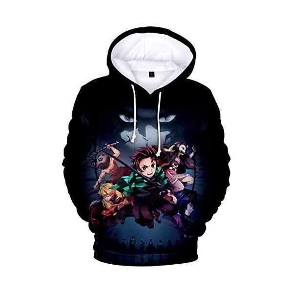 OLIPHEE Homme 3D Sweat Sweater avec Capuche Pull Imprimé Anime Occasionnel Hoodies Couple Manches Longues 0970,M 