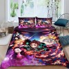 FAIRZ Housse de Couette 90x190 - Demon Slayer Parure de Lit 1 Personne en Microfibre avec Fermeture Éclair, Parure Housse Cou