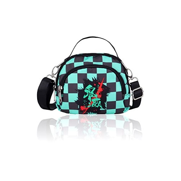 Roffatide Anime Demon Slayer Kamado Nezuko Sac à bandoulière Petit Sac à bandoulière Sling Bag Girls Pink Sac à Main avec Por