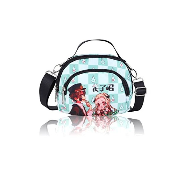 Roffatide Anime Demon Slayer Kamado Nezuko Sac à bandoulière Petit Sac à bandoulière Sling Bag Girls Pink Sac à Main avec Por