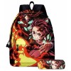 Sac à dos Demon Slayer de 40,6 cm pour lécole avec trousse à crayons, cartable Anime Kamado Nezuko, sac à bandoulière pour a