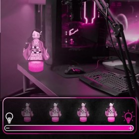 Lampe de chevet, Veilleuse Nezuko Kamado Manga Lampe 3D LED illusion, Idée cadeau Noël anniversaire garçon et fille Lampe de 