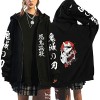 Femme Japonais Anime Pullover Veste Demon Slayer Hoodies Sweats à Capuche Anime Zip-up Pull Cosplay Unisex S, Noir2 
