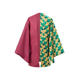 Costume de démon pour cosplay, Tomioka Giyuu, kimono Kimetsu no Yaiba Cape Anime Halloween Cardigan Veste Taille M Rouge/vert