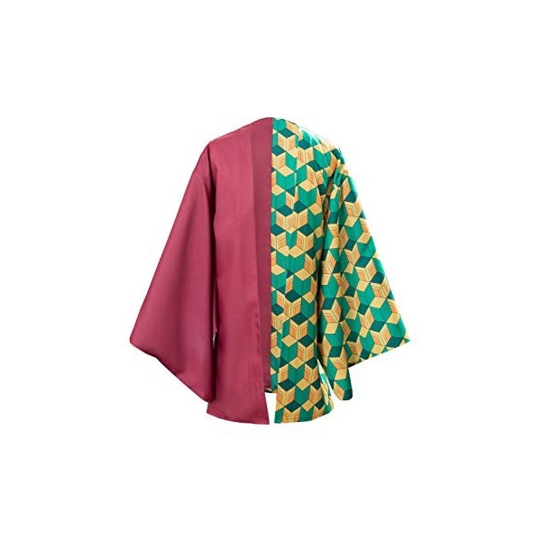 Costume de démon pour cosplay, Tomioka Giyuu, kimono Kimetsu no Yaiba Cape Anime Halloween Cardigan Veste Taille M Rouge/vert