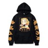 Sybnwnwm Demon Slayer Sweat à capuche Rengoku Kyoujurou Tanjirou Anime Pull à capuche, Noir , M