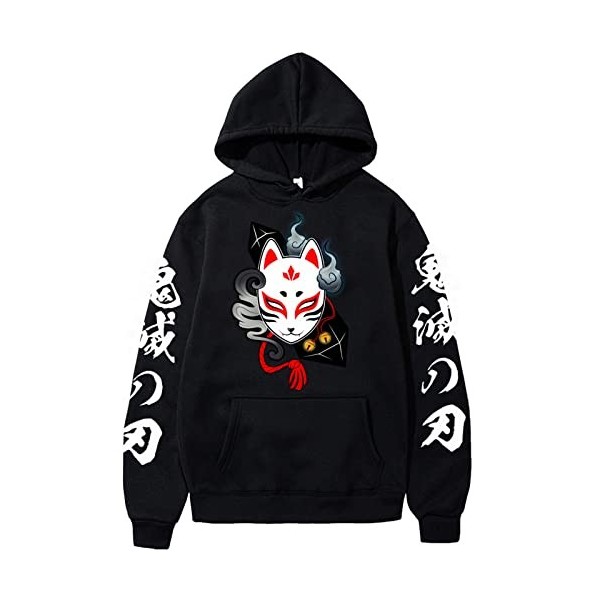 zhedu Anime Demon Slayer Style Japonais Sweat à Capuche Longues Lâche Streetwear Harajuku Pull Décontracté Hommes Femmes XXL