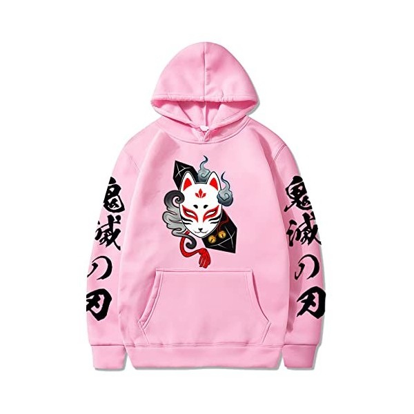 zhedu Anime Demon Slayer Style Japonais Sweat à Capuche Longues Lâche Streetwear Harajuku Pull Décontracté Hommes Femmes XXL