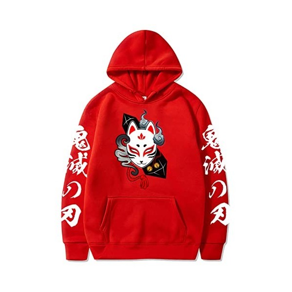 zhedu Anime Demon Slayer Style Japonais Sweat à Capuche Longues Lâche Streetwear Harajuku Pull Décontracté Hommes Femmes XXL