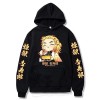 zhedu Anime Demon Slayer Sweat À Capuche Rengoku Kyoujuro pour Hommes Et Femmes, Pull Ample Surdimensionné Haut Survêtement H