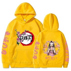 zhedu Kamado Nezuko Sweat À Capuche Demon Slayer Manteau Drôle Dessin Animé Graphique Automne Y2K Chandails Garçons Filles Co