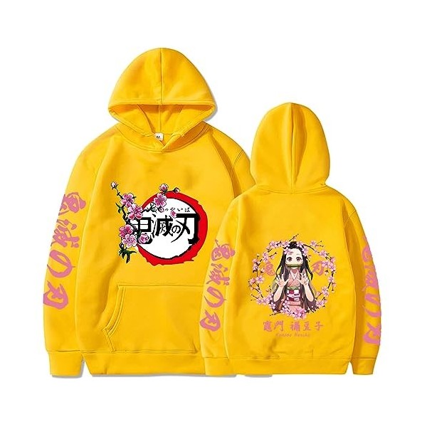 zhedu Kamado Nezuko Sweat À Capuche Demon Slayer Manteau Drôle Dessin Animé Graphique Automne Y2K Chandails Garçons Filles Co