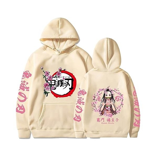 zhedu Kamado Nezuko Sweat À Capuche Demon Slayer Manteau Drôle Dessin Animé Graphique Automne Y2K Chandails Garçons Filles Co