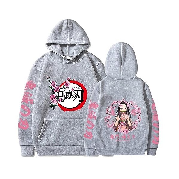 zhedu Kamado Nezuko Sweat À Capuche Demon Slayer Manteau Drôle Dessin Animé Graphique Automne Y2K Chandails Garçons Filles Co