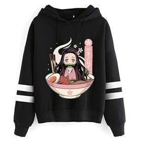zhedu Demon Slayer Sweats à Capuche Hommes Kawaii Japonais Anime Sweat à Capuche Streetwear Unisexe Kimetsu No Yaiba Sweats H