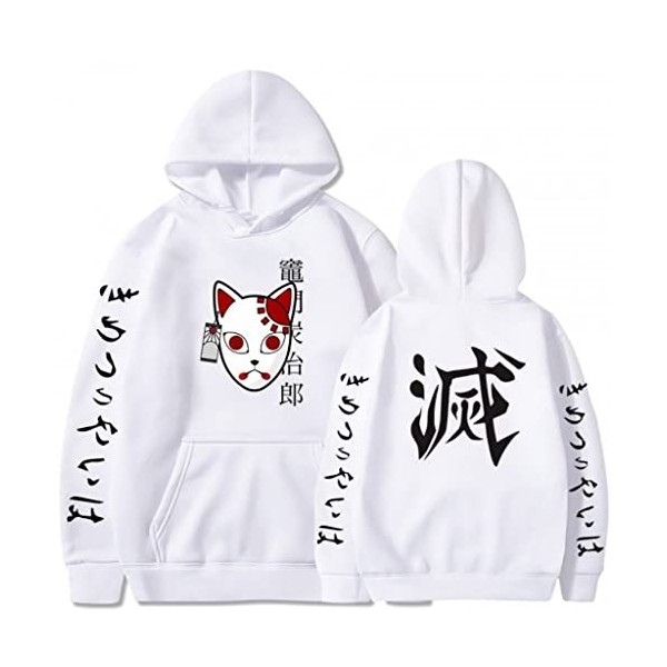 FANQGEY Sweat à Capuche Démon Slayer Femme Homme Hoodie Imprimé 3D Casual Manches Longues Streetwear Manches Longues Hoodies 