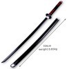 IXIM Epee en Demon Slayer Katana 104cm/41in Samurai Ninja Wooden Sword Arme pour Kamado Tanjiro Tanjiro Sabre épée en Bois, E