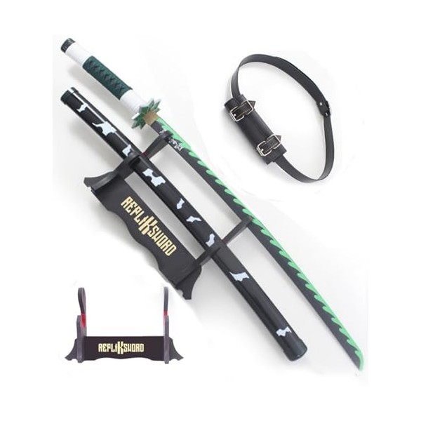 Katana Demon Slayer Katana Tout en Bois Lame en Bois Katana Sanemi Shinazugawa Epee Kimetsu No Yaiba Sabre Sanemi Epee Cospla